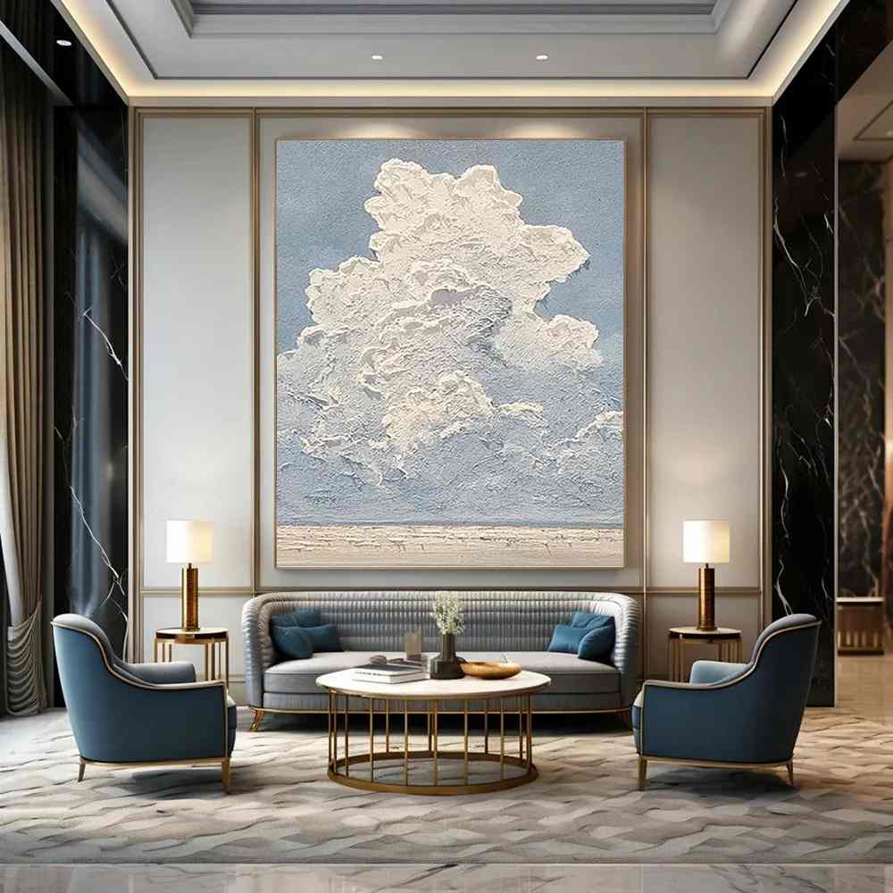 Sky_Blue_White_Textured_Abstract_Wall_Art_O29X3 wall art